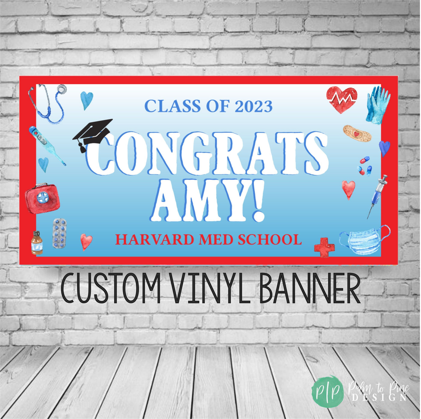 Med School Graduation Party Banner, 2023 Medical Graduation Decor, Medical School Graduation Backdrop, Medical School Graduation Party Deco