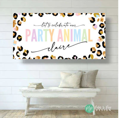 Jungle Birthday Backdrop, Party Animal Banner, Jungle Party Decor, Party Animal Birthday, Party Animal Decorations, Wild One Birthday Banner