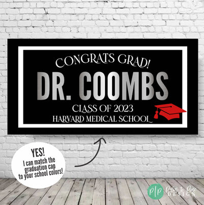 Graduation Party Banner, Graduation Banner, Graduation Decor, Graduation Printable Backdrop, Custom Graduation Banner,High School Graduation