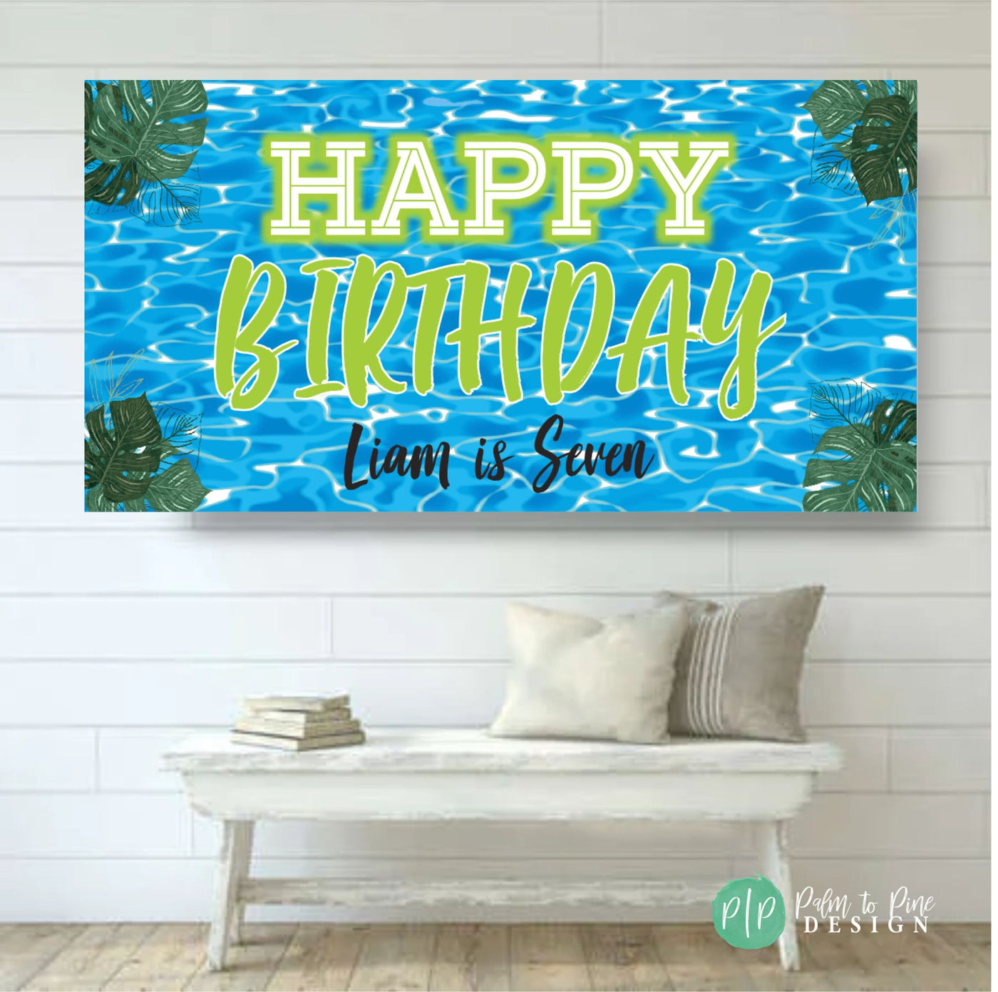 Pool Party Birthday Banner