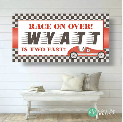 Fast One Decor, Racecar Birthday Banner, Vintage Racecar Birthday Party, Car Party Decorations, Race Car Checkered Flag Backdrop, Boy Banner