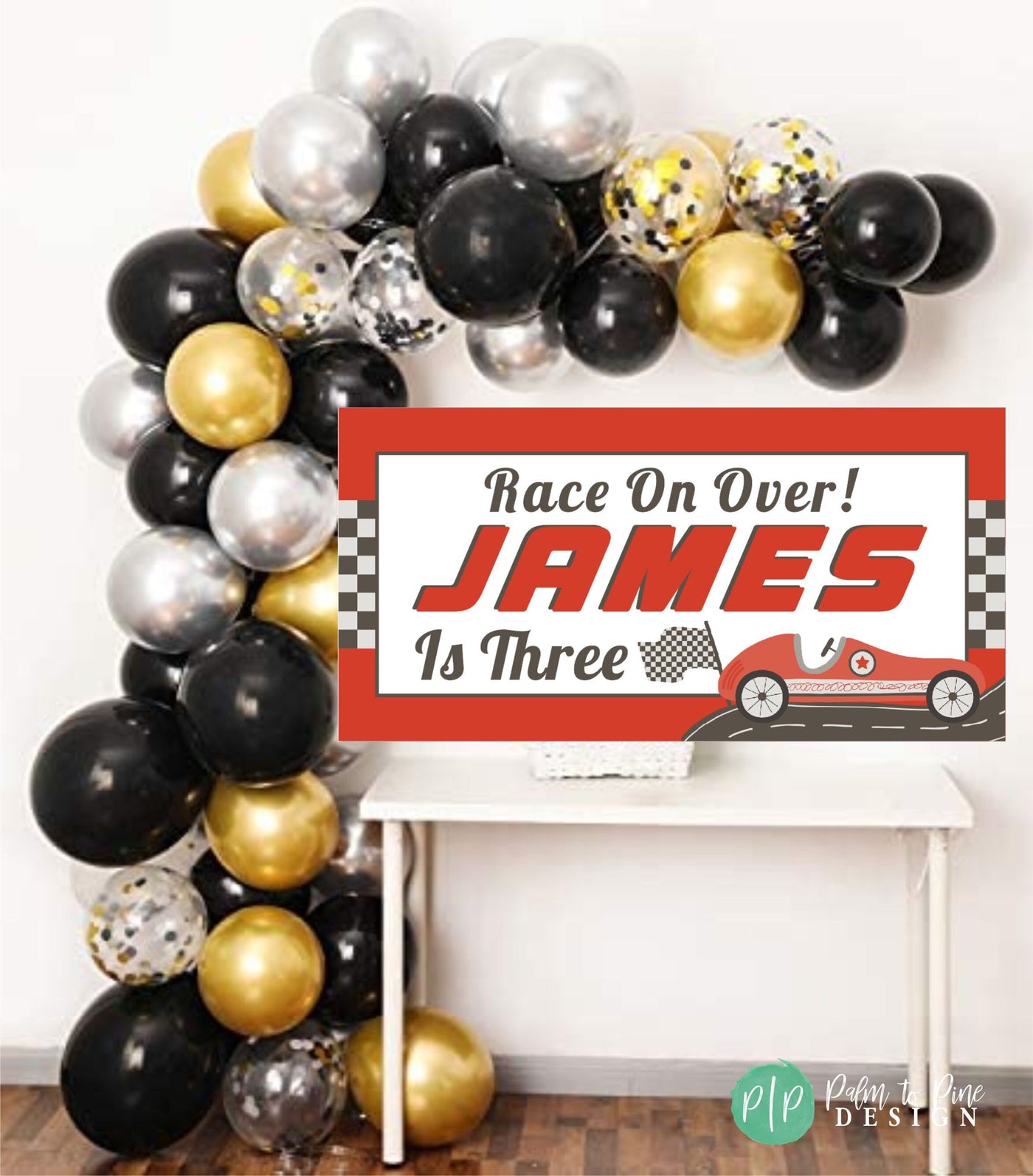 Racecar Birthday Banner, Fast One Decor, Vintage Racecar Birthday Party, Car Party Decorations, Race Car Checkered Flag Backdrop, Boy Banner