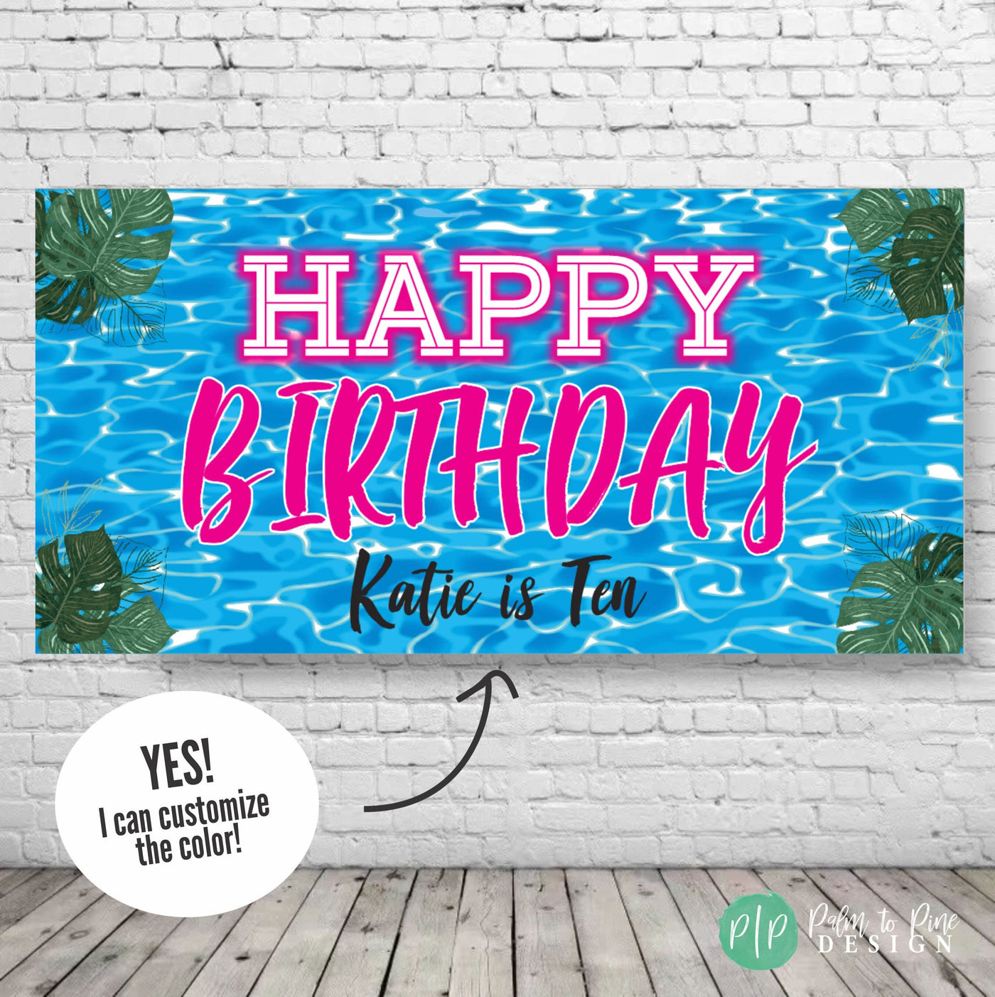 Pool Party Birthday Banner