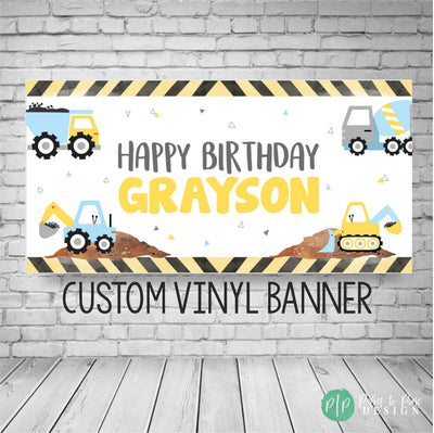 Construction Party Decor, Construction Party Banner, Construction Birthday Banner, Construction Birthday Party, Personalized Banner Boy