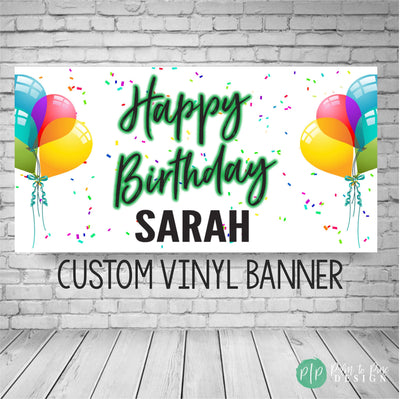 Happy Birthday Personalized Banner, Custom Birthday Banner, Birthday Party Decorations, Birthday Yard Decorations, Birthday Party Backdrop