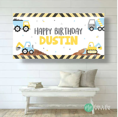 Construction Party Decor, Construction Party Banner, Construction Birthday Banner, Construction Birthday Party, Personalized Banner Boy