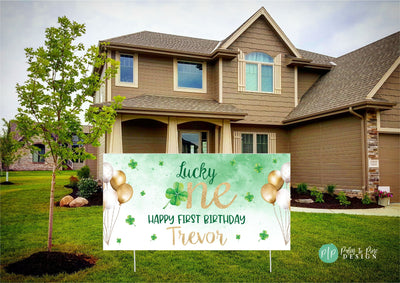 Lucky One Birthday Banner, St. Patricks Birthday Decor, First Birthday Birthday Backdrop, Lucky One Party, Lucky Clover Birthday Party, Luck