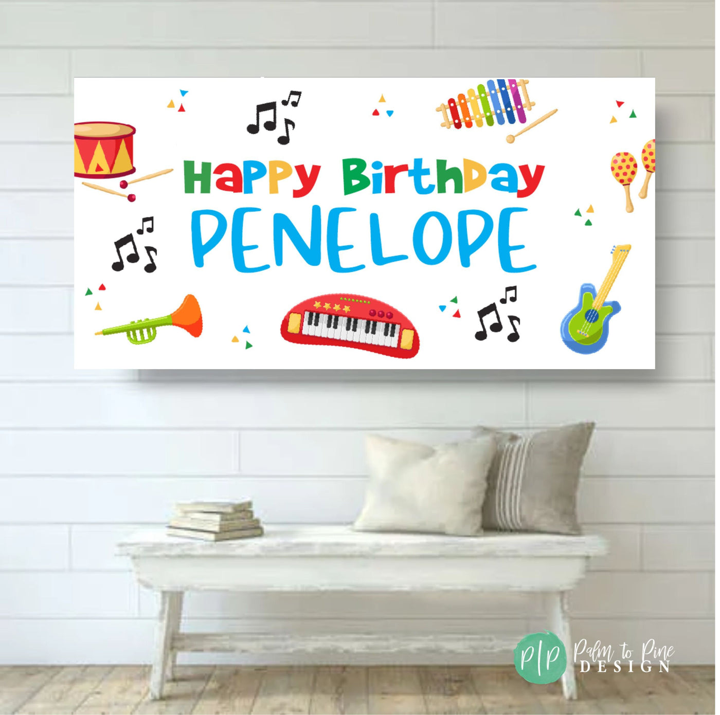 Music Birthday Backdrop, Kids Birthday Banner, Musical Birthday Party Theme, Musical Instrument Decor, Music Birthday Banner for Kids, Music