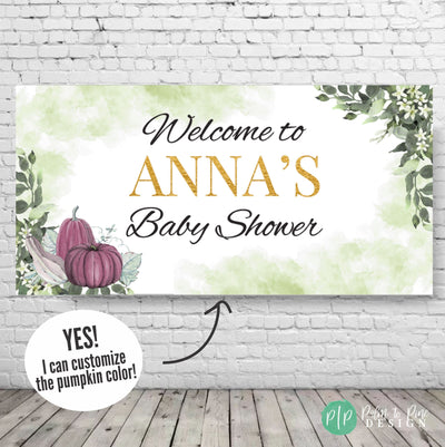 Pumpkin Baby Shower Banner, Pumpkin Party Decor, Baby Shower Pumpkin Photo Backdrop, Little Pumpkin Baby Shower, Fall Baby Shower Decoration