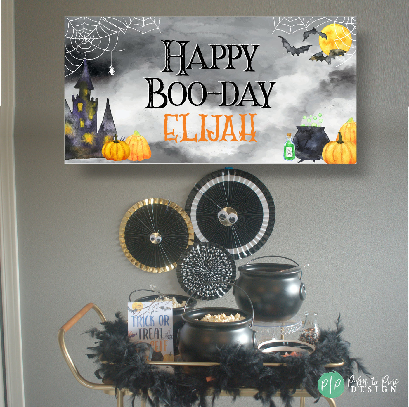 Halloween Birthday Banner, Personalized Haunted Halloween Sign, Halloween Party Decorations, Haunted House Banner, Halloween Birthday Decor