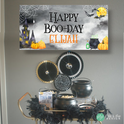 Halloween Birthday Banner, Personalized Haunted Halloween Sign, Halloween Party Decorations, Haunted House Banner, Halloween Birthday Decor