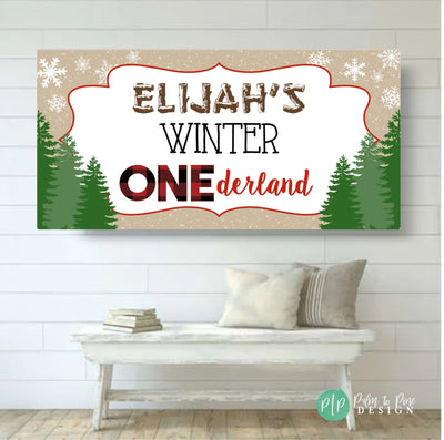 Winter Onederland Birthday Banner, Winter Birthday Party, Winter Wonderland Birthday Backdrop, Winter First Birthday Banner, First Birthday