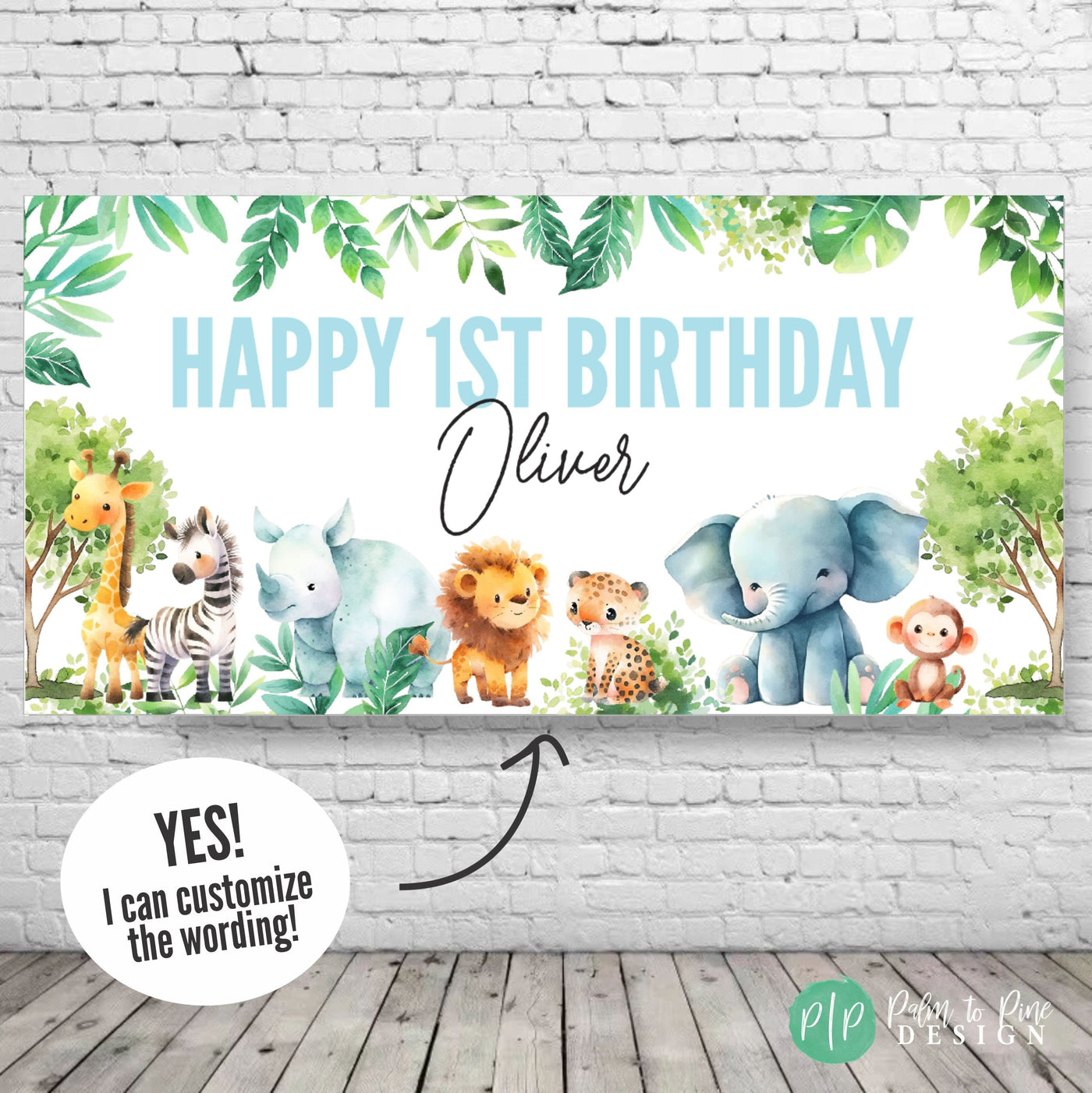 jungle birthday party banner