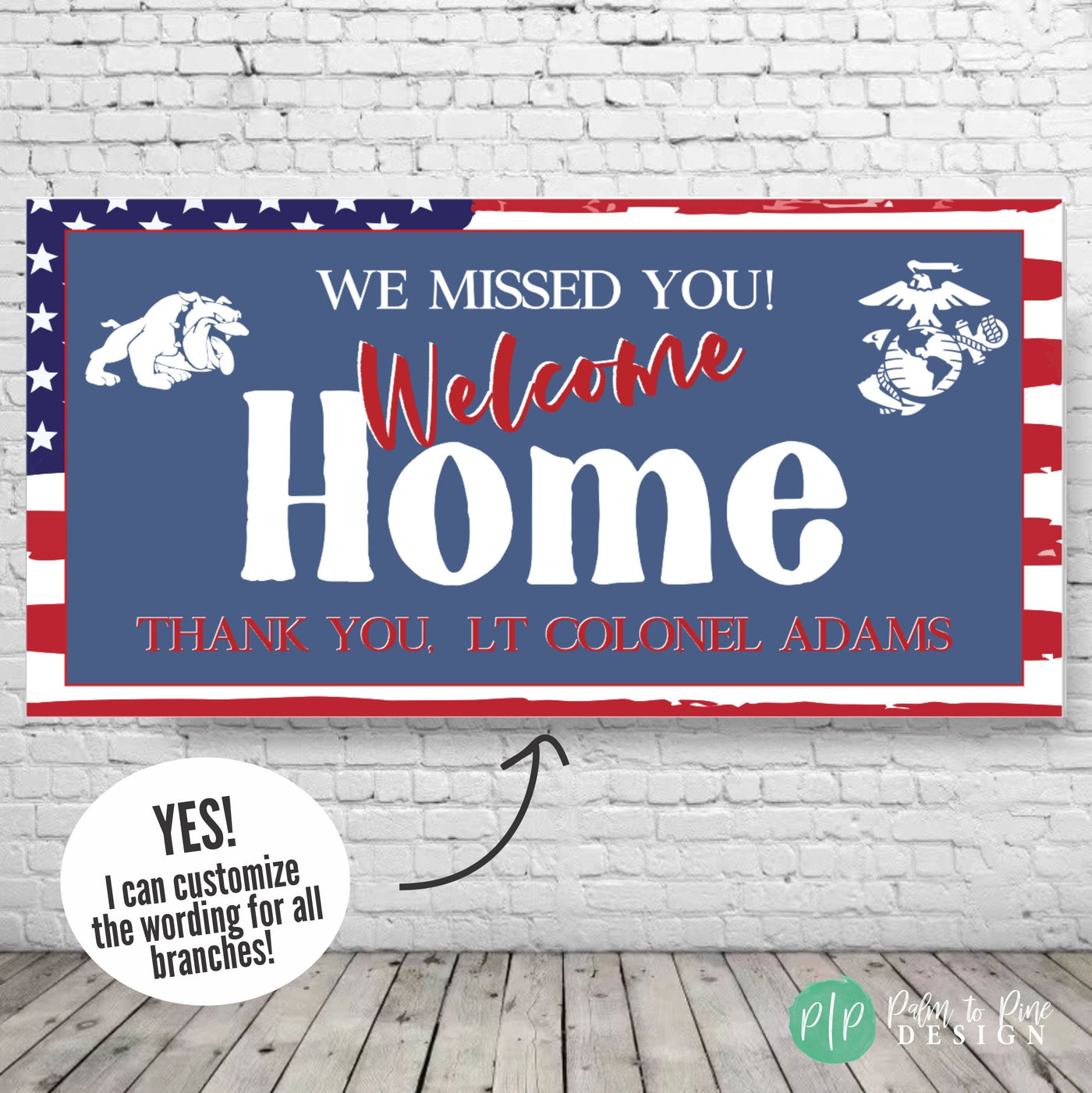 Marine Welcome Home Banner, Custom Welcome Home Retirement Banner, All branches military homecoming party decor, Military Retirement Sign,
