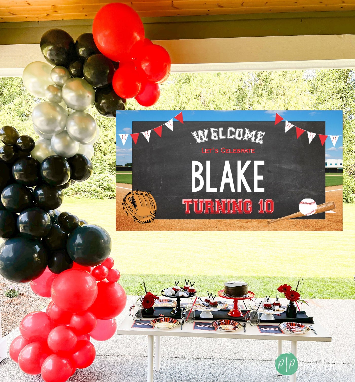 Baseball Party Backdrop, Sports Birthday Banner, Baseball Birthday Party Decorations, Personalized Baseball Sign for Boys, All Star Banner