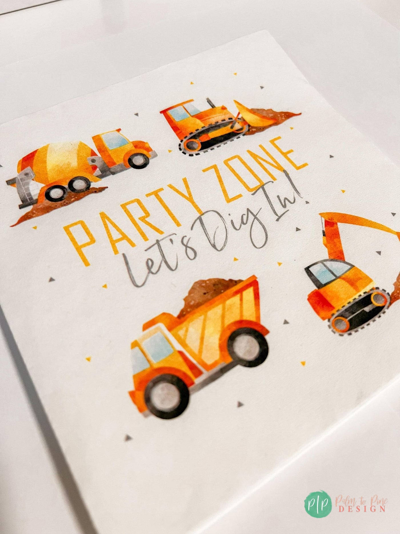 Construction Party Napkins, Large Construction Birthday Napkins, Boys Construction Vehicle Birthday Dinner Napkins, Construction Party Decor