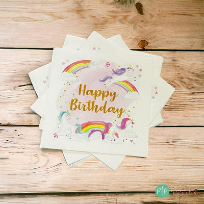 Unicorn Napkins tableware decor for girls birthday party