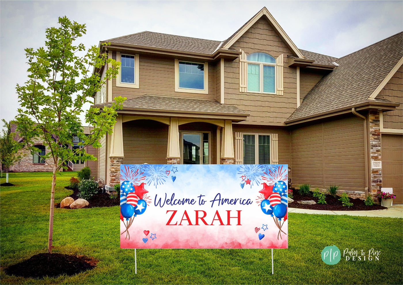 Welcome to America banner, Welcome America sign, America banner, Citizenship banner, Exchange Student Welcome Sign, Au Pair Welcome Banner