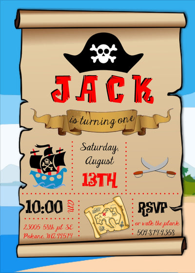 Pirates Birthday Invitation