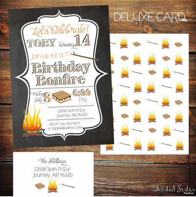 Bonfire Birthday Invitation